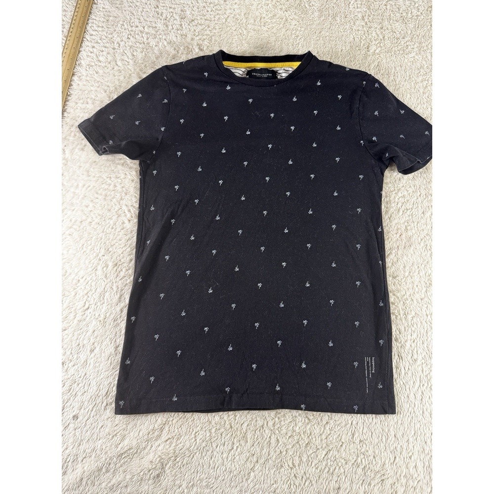 Denim & Flower Ricky Singh Men's Navy White Small Palm Tree Print T-Shirt